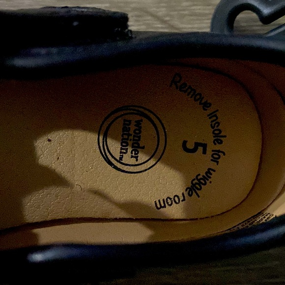 Wonder Nation Black Shoes Girl Toddler Size 5 NWT - Picture 6 of 8